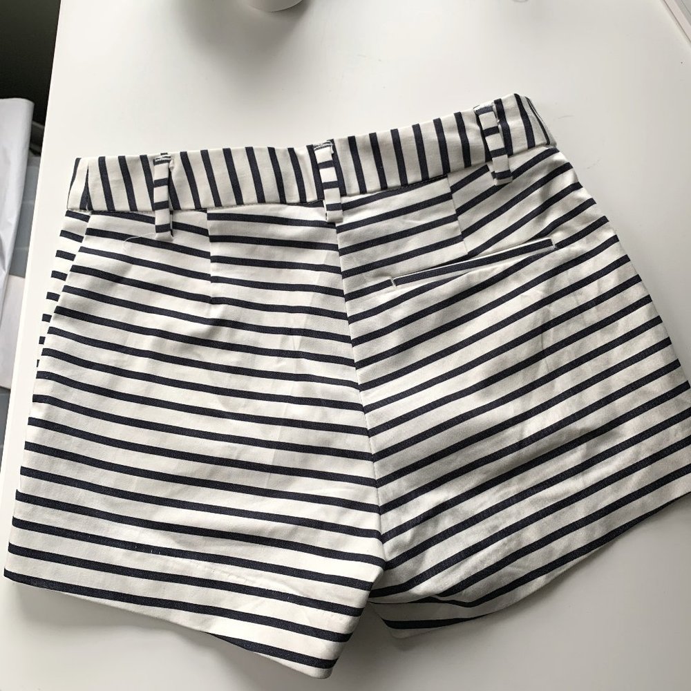 Mid rise stripped shorts - blue white h&m
